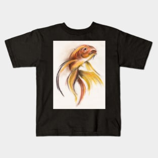 Goldie -  Chalk pastel drawing of a goldfish Kids T-Shirt